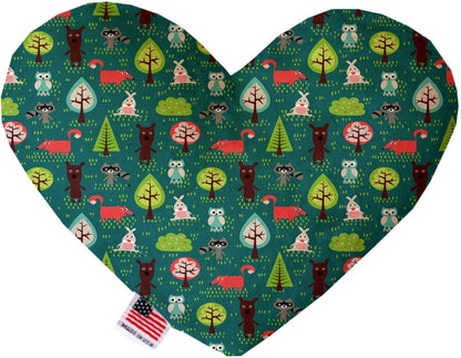 Pet and Dog Canvas or Plush Heart or Bone Toy, "Forest Friends Group" (Available in different sizes, and 7 different pattern options!)