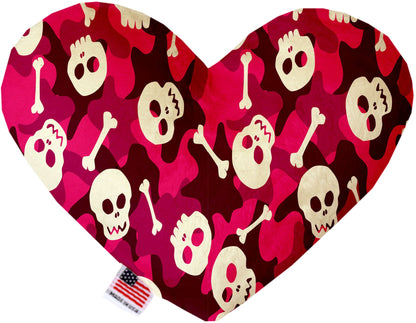 Pet and Dog Canvas or Plush Heart or Bone Toy, "Skulls Group" (Available in different sizes, and 12 different pattern options!)