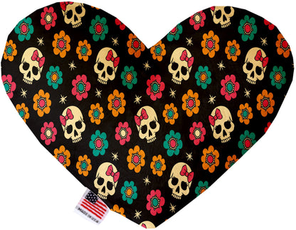 Pet and Dog Canvas or Plush Heart or Bone Toy, "Skulls Group" (Available in different sizes, and 12 different pattern options!)