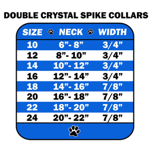 Pet and Dog Spike Collar, "Double Crystal & Black Spikes"