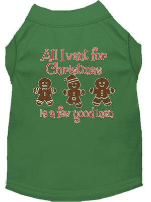 Christmas Pet Dog & Cat Shirt Screen Printed, "All I Want For Christmas Is A Few Good Men"