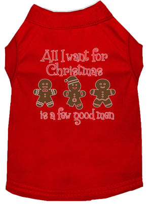 Christmas Pet Dog & Cat Shirt Screen Printed, "All I Want For Christmas Is A Few Good Men"