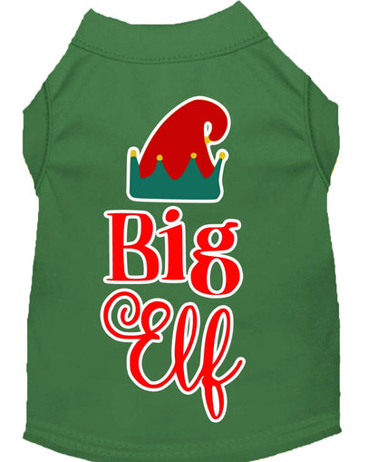 Christmas Pet Dog & Cat Shirt Screen Printed, "Big Elf"