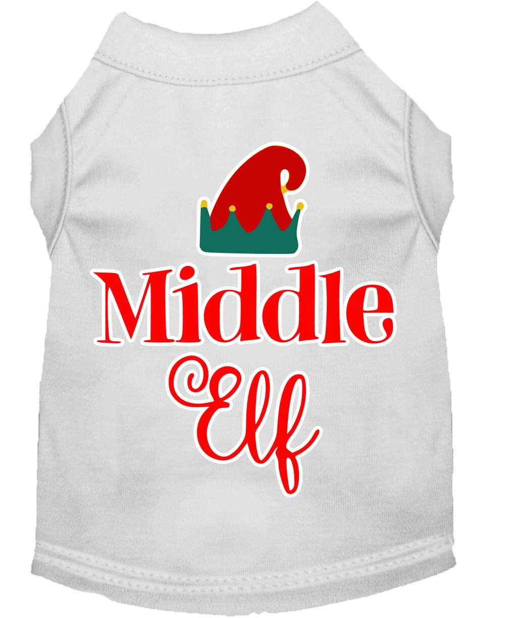 Christmas Pet Dog & Cat Shirt Screen Printed, "Middle Elf"