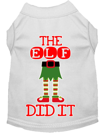 Christmas Pet Dog & Cat Shirt Screen Printed, "The Elf Did It"