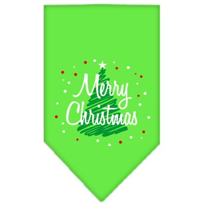 Christmas Pet and Dog Bandana Screen Printed, "Scribble Merry Christmas"