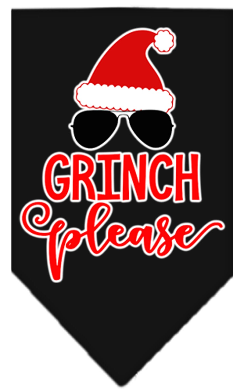 Christmas Pet and Dog Bandana Screen Printed, "Grinch Please"
