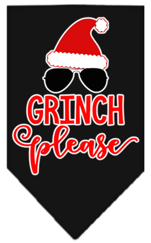 Christmas Pet and Dog Bandana Screen Printed, "Grinch Please"