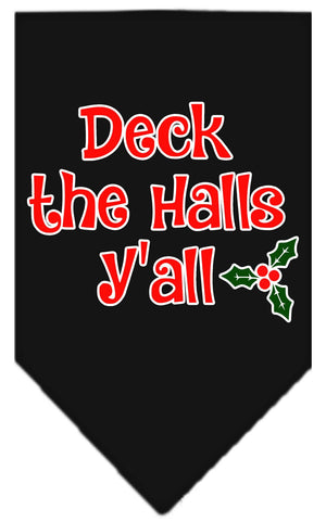 Christmas Pet and Dog Bandana Screen Printed, "Deck The Halls Y'all"