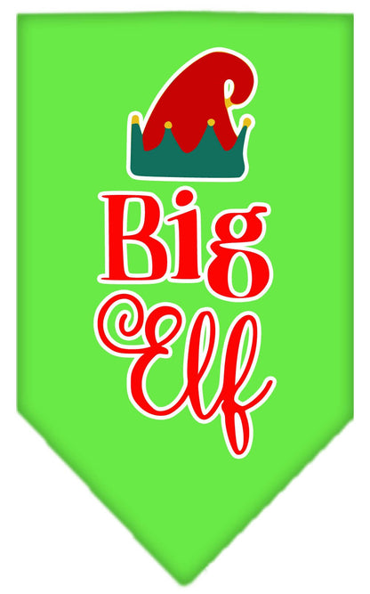 Christmas Pet and Dog Bandana Screen Printed, "Big Elf"