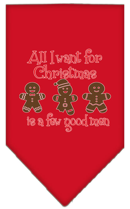 Christmas Pet and Dog Bandana Screen Printed, "All I Want For Christmas Is A Few Good Men"