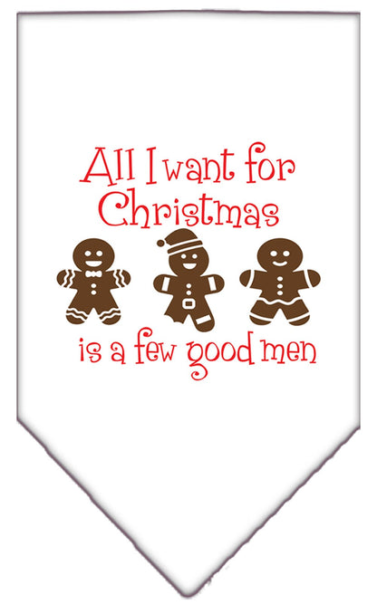 Christmas Pet and Dog Bandana Screen Printed, "All I Want For Christmas Is A Few Good Men"