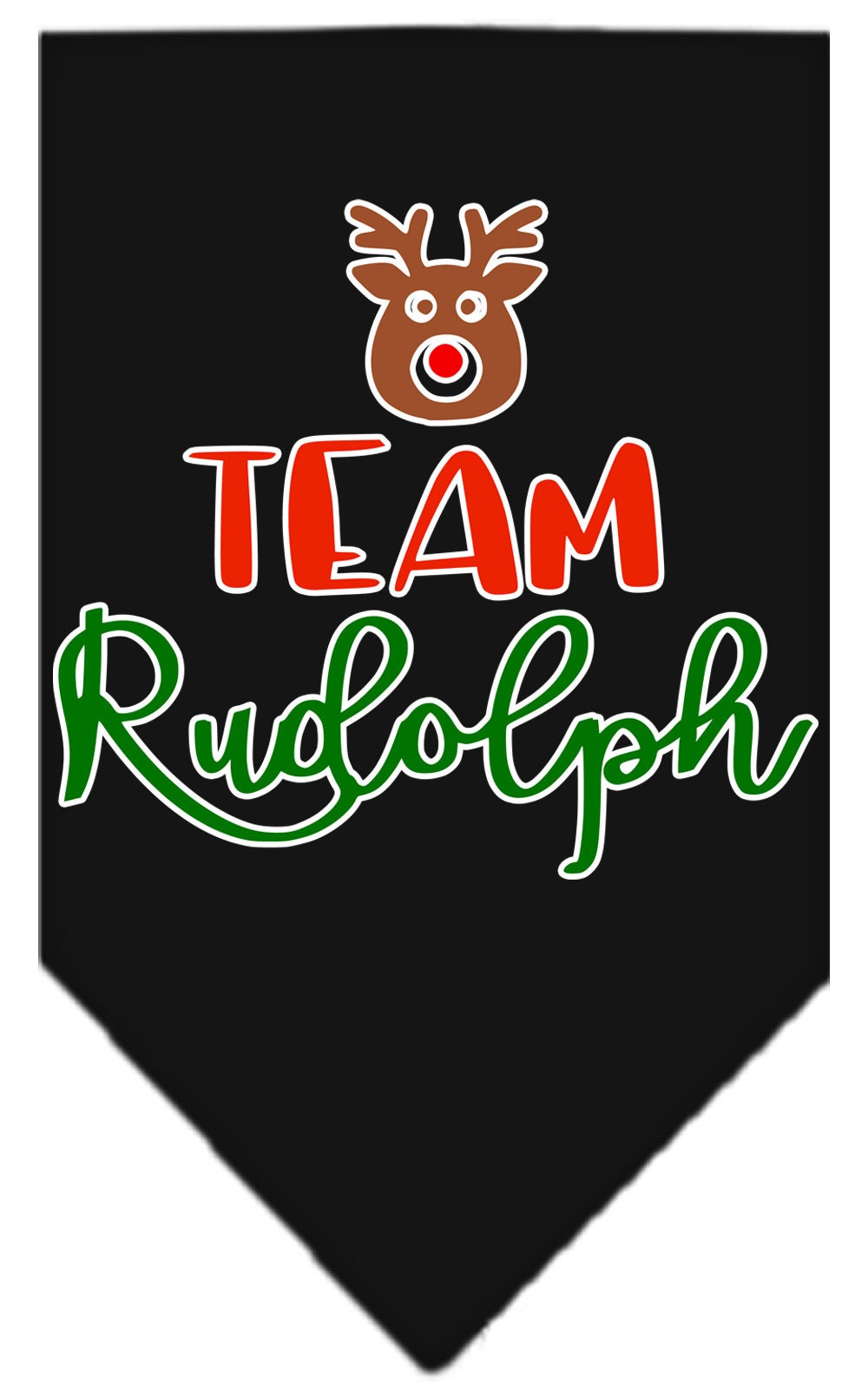 Christmas Pet and Dog Bandana Screen Printed, "Team Rudolph"