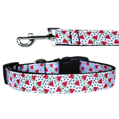 Pet Dog & Cat Nylon Collar or Leash, "Watermelon"