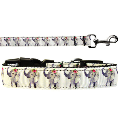 Pet Dog & Cat Nylon Collar or Leash, &quot;Pretty Baby Elephants&quot;