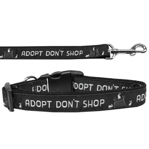 Pet Dog & Cat Nylon Collar or Leash, "Adopt Don't Shop"