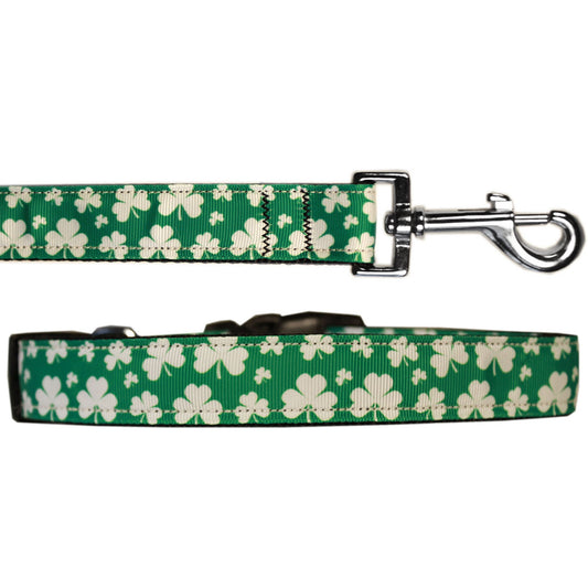 Pet Dog & Cat Nylon Collar or Leash, "Shamrocks"