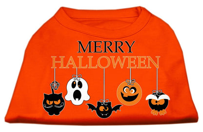 Pet Dog & Cat Shirt Screen Printed, "Merry Halloween"