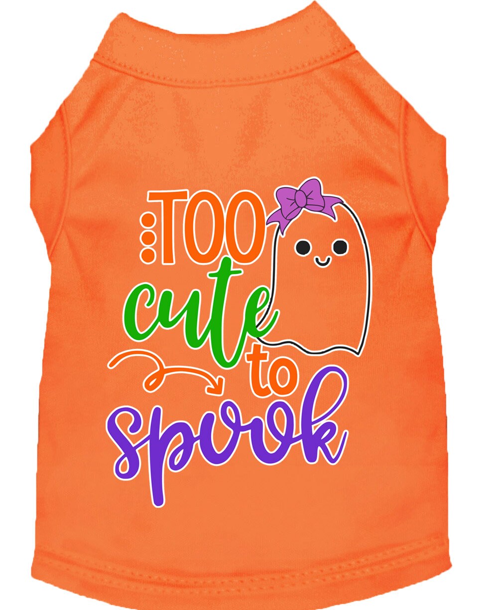Halloween Pet Dog & Cat Shirt Screen Printed, "Too Cute To Spook - Girly Ghost"