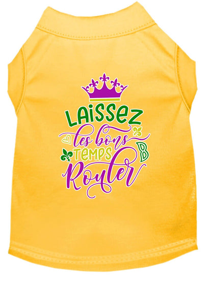 Pet Dog & Cat Shirt Screen Printed, "Laissez Les Bons Temps Rouler"