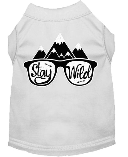 Pet Dog & Cat Shirt Screen Printed, "Stay Wild"