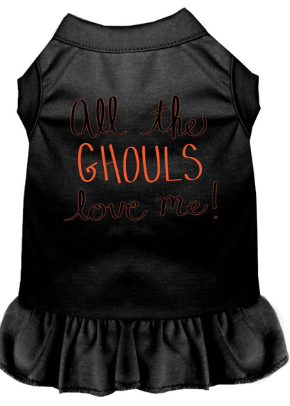 Halloween Pet, Dog & Cat Dress Screen Printed, "All The Ghouls Love Me"