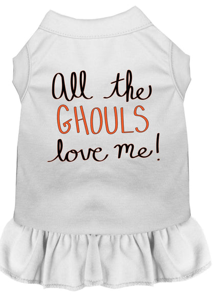 Halloween Pet, Dog & Cat Dress Screen Printed, "All The Ghouls Love Me"