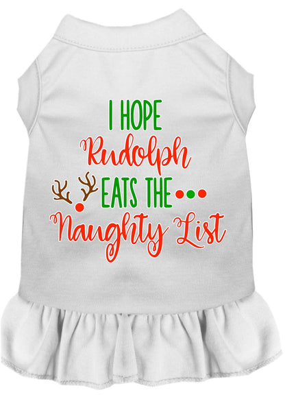 Christmas Pet Dog & Cat Dress Screen Printed, "I Hope Rudolph Eats The Naughty List"