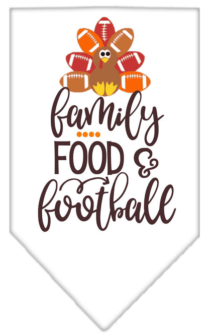 Pet and Dog Bandana Screen Printed, "Family, Food, & Football"