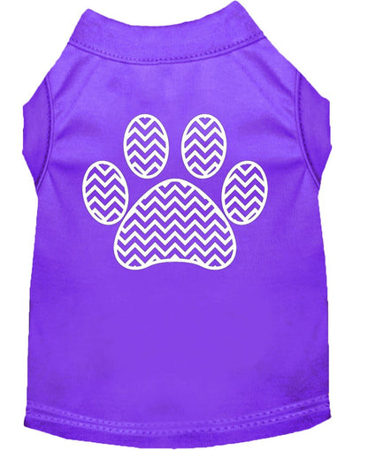 Pet Dog & Cat Shirt Screen Printed, "Chevron Paw"