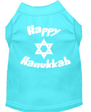 Hanukkah Pet Dog & Cat Shirt Screen Printed, "Happy Hanukkah"
