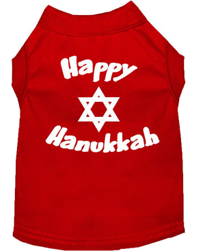 Hanukkah Pet Dog & Cat Shirt Screen Printed, "Happy Hanukkah"