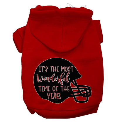 Pet, Dog and Cat Hoodie Screen Printed, "It's The Most Wonderful Time Of The Year (Football)"