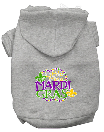 Pet Dog & Cat Hoodie Screen Printed, "Little Miss Mardi Gras"