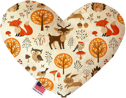 Pet and Dog Canvas or Plush Heart or Bone Toy, "Forest Friends Group" (Available in different sizes, and 7 different pattern options!)