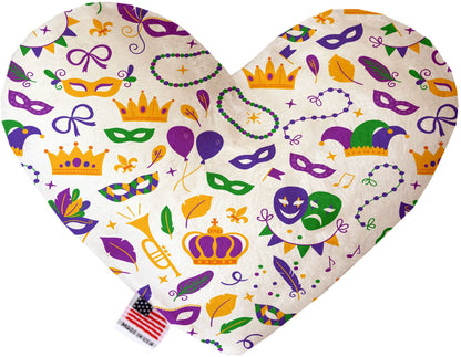 Pet and Dog Canvas or Plush Heart or Bone Toy, "Mardi Gras Group" (Available in different sizes, and 10 different pattern options!)