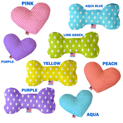 Pet and Dog Canvas or Plush Heart or Bone Toy, "Polka Dots Group" (Available in different sizes, and 6 different pattern options!)