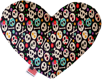 Pet and Dog Canvas or Plush Heart or Bone Toy, "Skulls Group" (Available in different sizes, and 12 different pattern options!)