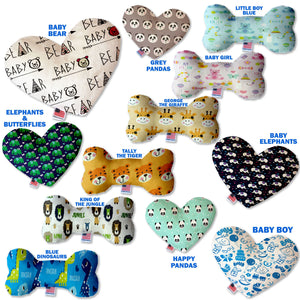 Pet and Dog Canvas or Plush Heart or Bone Toy, "Oh Baby Group" (Available in different sizes, and 12 different pattern options!)