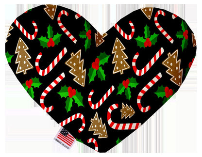 Christmas Pet and Dog Canvas or Plush Heart or Bone Toy, "Candy Cane Lane Group" (Available in different sizes and 8 different patterns!)