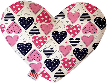 Pet and Dog Canvas or Plush Heart or Bone Toy, "Valentine's Day Group" (Available in different sizes, and 8 different pattern options!)