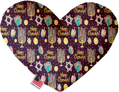 Pet and Dog Canvas or Plush Heart or Bone Toy, "Hanukkah Group" (Available in different sizes, and 8 different pattern options!)