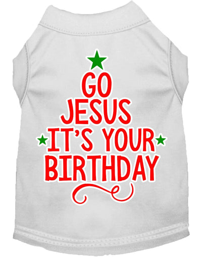 Christmas Pet Dog & Cat Shirt Screen Printed, "Go Jesus, It's Your Birthday"