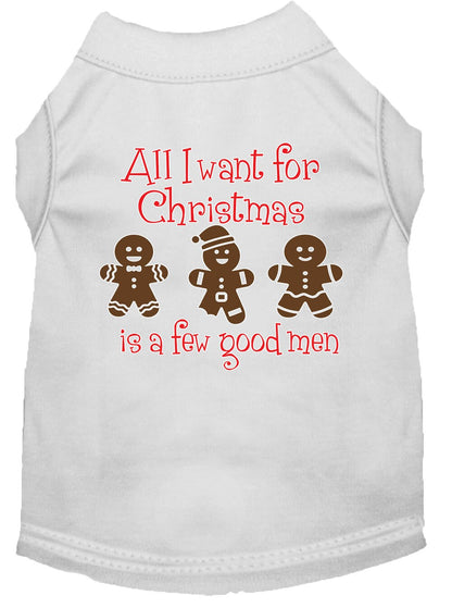 Christmas Pet Dog & Cat Shirt Screen Printed, "All I Want For Christmas Is A Few Good Men"