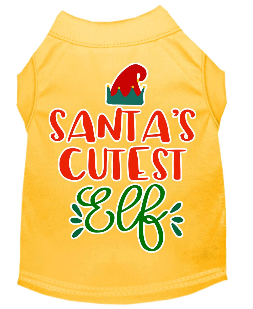Christmas Pet Dog & Cat Shirt Screen Printed, "Santa's Cutest Elf"