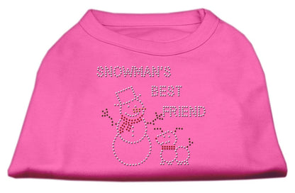 Christmas Pet Dog & Cat Shirt Rhinestone, "Snowman's Best Friend"