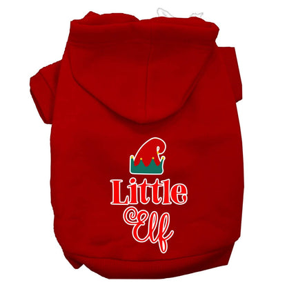 Christmas Pet Dog & Cat Hoodie Screen Printed, "Little Elf"