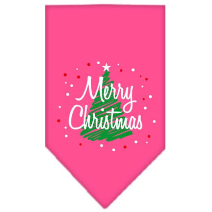 Christmas Pet and Dog Bandana Screen Printed, "Scribble Merry Christmas"