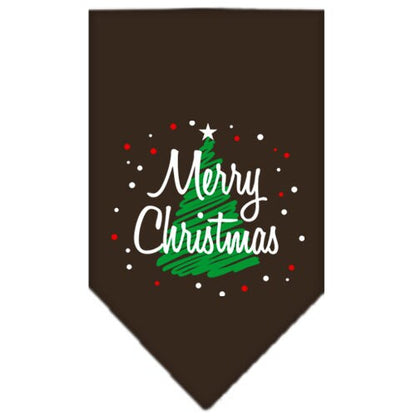 Christmas Pet and Dog Bandana Screen Printed, "Scribble Merry Christmas"