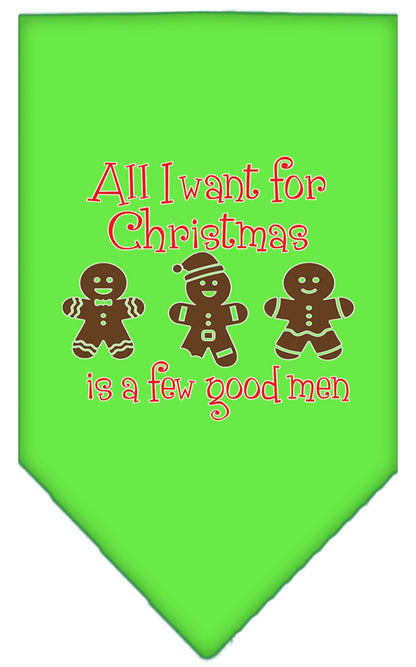 Christmas Pet and Dog Bandana Screen Printed, "All I Want For Christmas Is A Few Good Men"